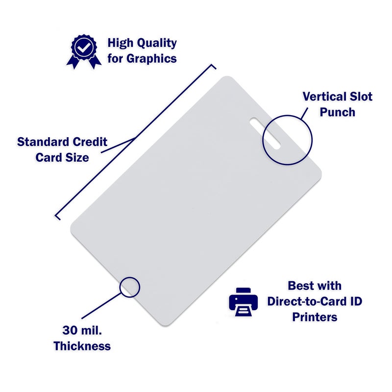 easyIDea Pack of 500 White CR80 PVC Cards with Slot Punch on Short Side | 30 mil by easyIDea - Image 3